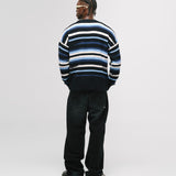 Striped Knitwear Sweater – Azul, Crema y Negro