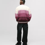 Zip Polo Gradient Knitwear - Burgundy y Crema