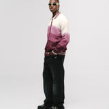 Zip Polo Gradient Knitwear - Burgundy y Crema