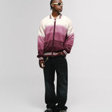 Zip Polo Gradient Knitwear - Burgundy y Crema