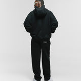 Zip Hoodie Oversized Básico V3 - Negro Oscuro