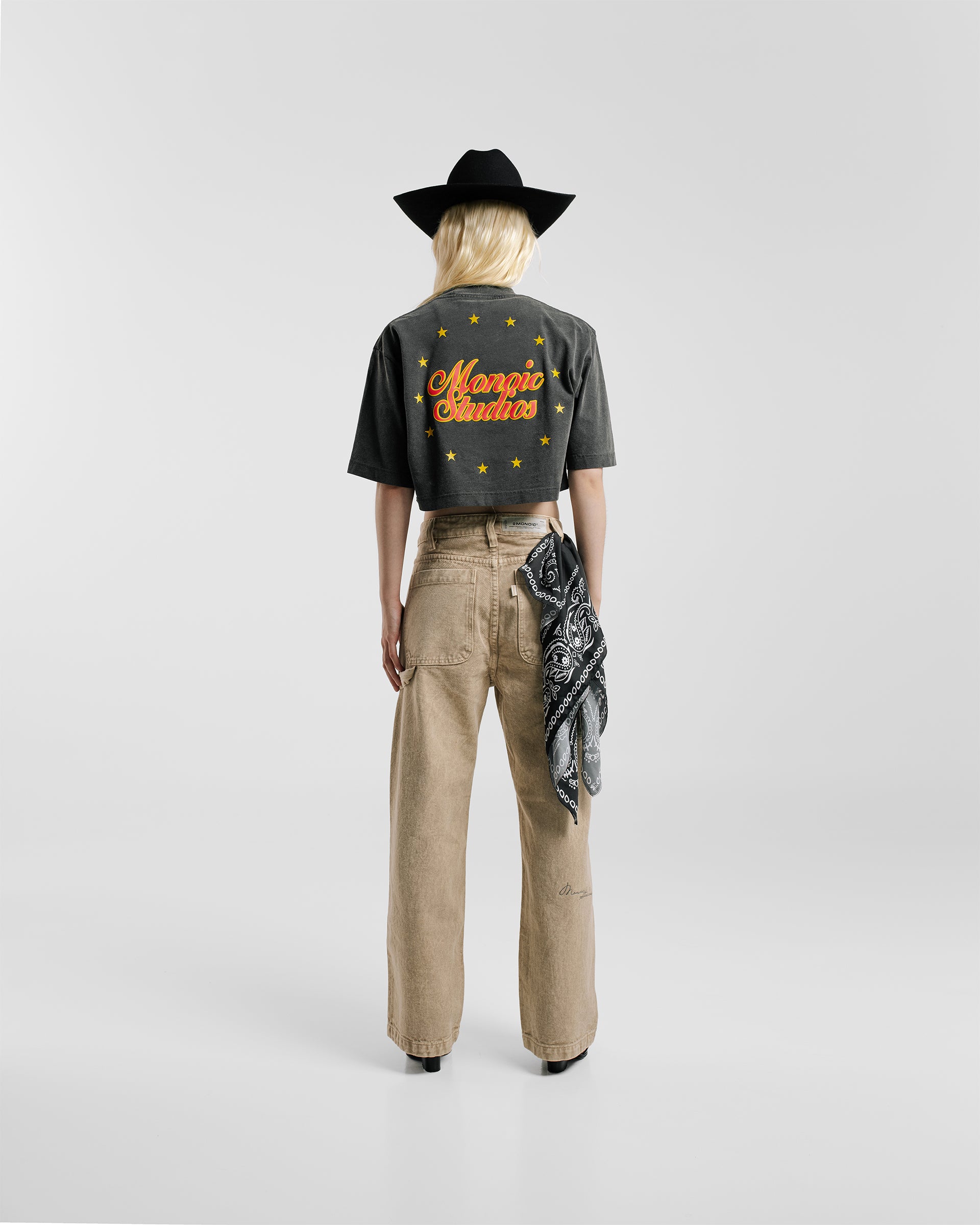 Camiseta Cropped Rodeo Stars Gris | Camisetas Rodeo | Monoic Studios