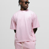 Camiseta Boxy Fit Básica V3 - Rosado Pastel