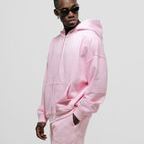 Zip Hoodie Oversized Básico V3 - Rosado Pastel