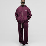 Zip Hoodie Oversized Básico V3 - Burgundy