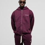 Zip Hoodie Oversized Básico V3 - Burgundy