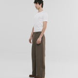 Barrel Fit Houndstooth Trousers - Café