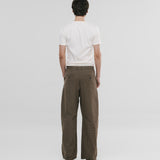 Barrel Fit Houndstooth Trousers - Café