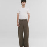 Barrel Fit Houndstooth Trousers - Café