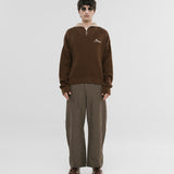 Zip Funnel Neck Knitwear - Café y Crema