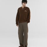 Zip Funnel Neck Knitwear - Café y Crema