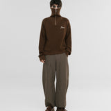 Zip Funnel Neck Knitwear - Café y Crema