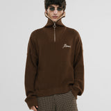 Zip Funnel Neck Knitwear - Café y Crema