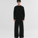 Checkered Knitwear Sweater - Negro