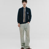 Zip Mechanic Knitted Shirt - Azul Oscuro