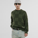 Checkered Knitwear Sweater - Verde Oliva