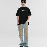 Camiseta Oversized Records - Negro Oscuro