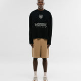 Camiseta Oversized Shield Waffle Long Sleeve - Negro (Exclusive)