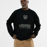 Camiseta Oversized Shield Waffle Long Sleeve - Negro (Exclusive)