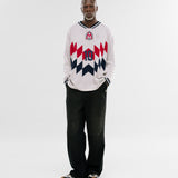 Fútbol Jersey Knit Manga Larga - Crema