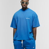 Camiseta Boxy Fit Básica V4 - Azul Cobalto