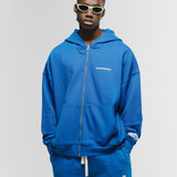 Zip Hoodie Oversized Básico V4 - Azul Cobalto