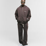 Zip Hoodie Oversized Básico V4 - Café Chocolate