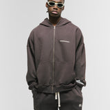 Zip Hoodie Oversized Básico V4 - Café Chocolate