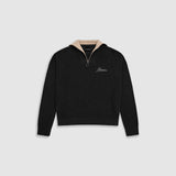Zip Funnel Neck Knitwear - Negro y Crema
