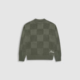 Checkered Knitwear Sweater - Verde Oliva