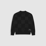 Checkered Knitwear Sweater - Negro