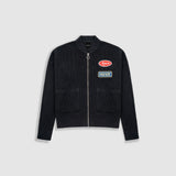 Zip Up Knit Bomber Jacket - Negro