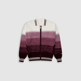 Zip Polo Gradient Knitwear - Burgundy y Crema