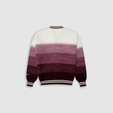 Zip Polo Gradient Knitwear - Burgundy y Crema