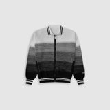 Zip Polo Gradient Knitwear - Negro y Gris