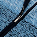 Zip Polo Gradient Knitwear - Azul y Crema