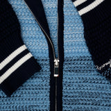 Zip Polo Gradient Knitwear - Azul y Crema