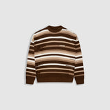 Striped Knitwear Sweater – Café, Crema y Beige