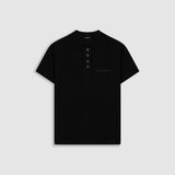 Camiseta Henley – Negro Oscuro