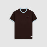 Camiseta Ringer Tee – Café y Azul