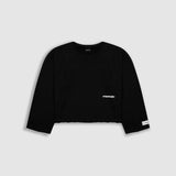 Long Sleeve Boxy T-Shirt – Negro Oscuro