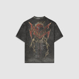 Camiseta Boxy Fit World Tour - Gris Desgastado (Exclusiva)