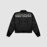 Stars Faux Leather Jacket – Negro Oscuro