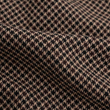 Barrel Fit Houndstooth Trousers - Café
