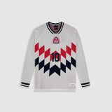 Fútbol Jersey Knit Manga Larga - Crema
