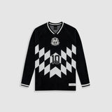 Fútbol Jersey Knit Manga Larga - Negro