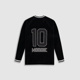 Fútbol Jersey Knit Manga Larga - Negro