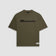 Camiseta Boxy Fit Riva verde oliva con estrella en la espalda y logo frontal en corrosión | MONOIC