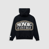 Hoodie La Vita E Bella - Negro Oscuro