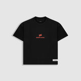 Camiseta Boxy Fit Don't Look - Negro Oscuro